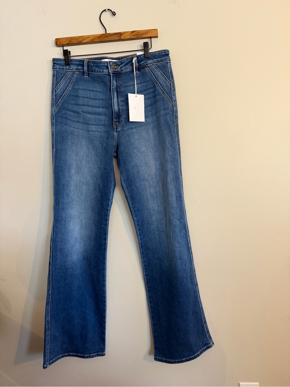 KanCan Holly Slim Flare Jeans NWT Size 15 / 31 High Rise Porkchop Pocket Stretch
